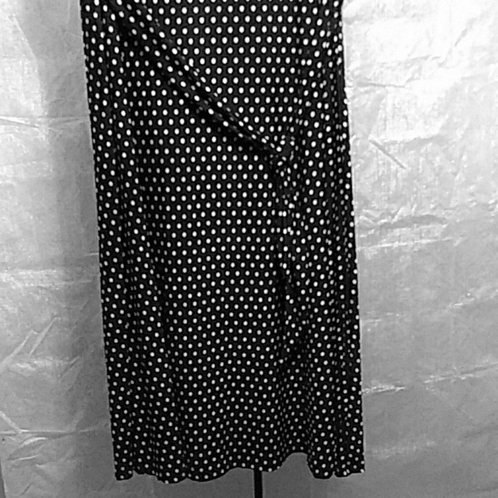 Polka dot maxi skirt with wrap around attached bel